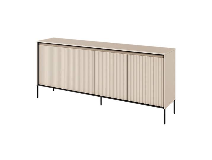 Niedriger vier­türiger Trend-Kommode 193 cm mit LED Beige