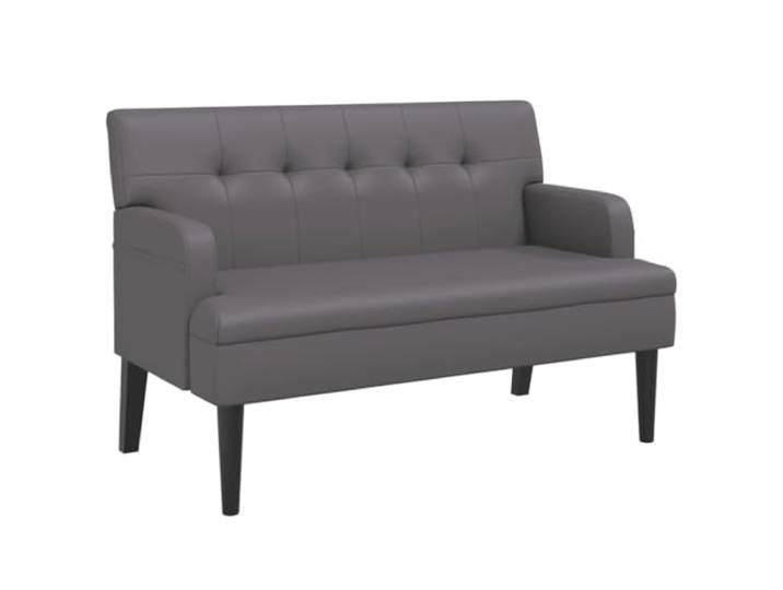 vidaXL Sitzbank mit Rückenlehne Grau 112x65,5x75 cm Kunstleder