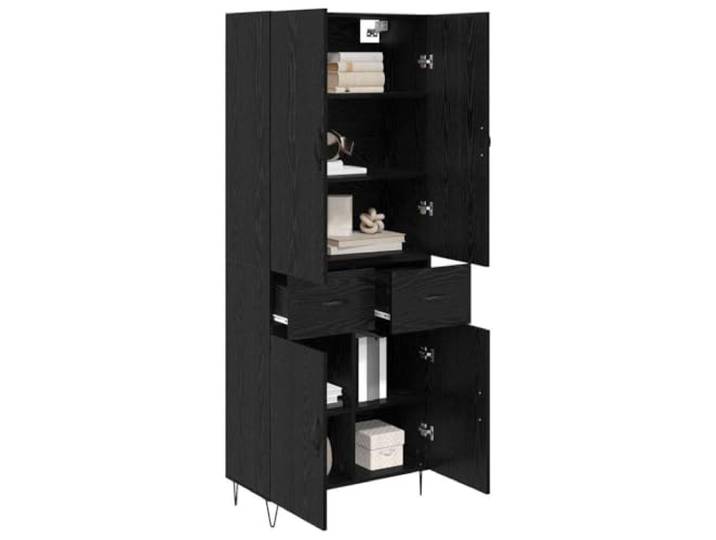 vidaXL Highboard 2 STK. Schwarz Eichen-Optik 69,5 x 34 x 180 cm