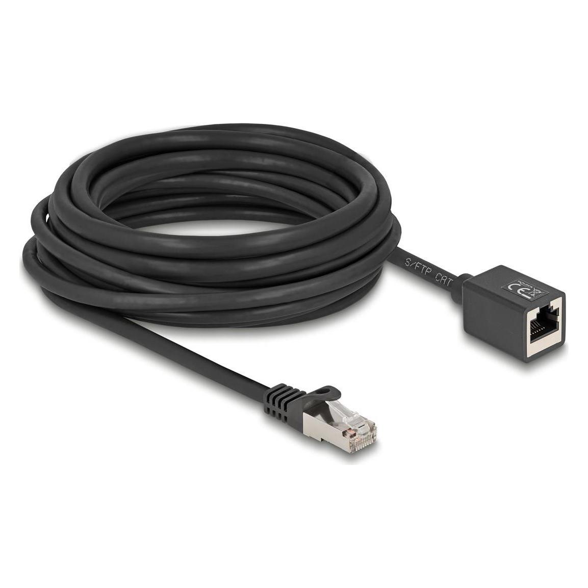 Delock Netzwerk Verlängerungskabel RJ45 Stecker zu RJ45 Buch (S/FTP, CAT6a, 7.50 m) (90320)