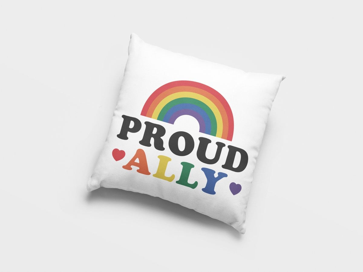 Proud Ally LGBTQ+ Sierkussen met Regenboog Pride Design