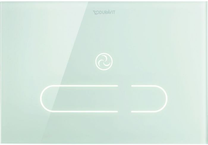 Duravit DuraSystem Betätigungsplatte WD5003012000 22,98 x 15,7 cm, berührungslos, Glas weiß, für WC