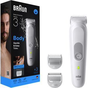 Braun Elektrorasierer BodyGroomer Series 3, BG3530, Wet & Dry, mit 2 Kammaufsätzen