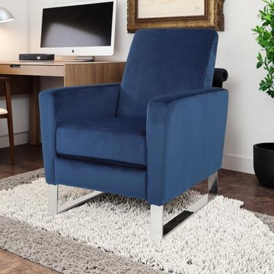 Pushback Recliner with High Metal Legs, Padded Seat and Backrest for Living Room Bedroom