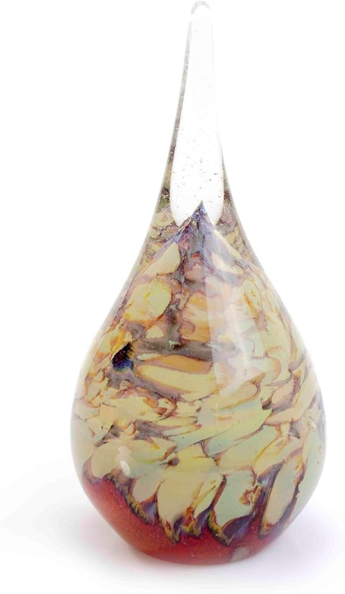 Mini urn Druppel Marble - Handgemaakte asbewaarplek - Hoogte: 15 cm