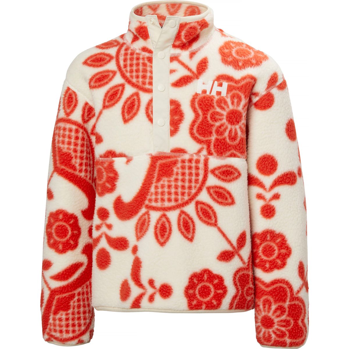 Helly Hansen Juniors' Frosty Pile Sweater alert red aop (222) 14 41841_222-14