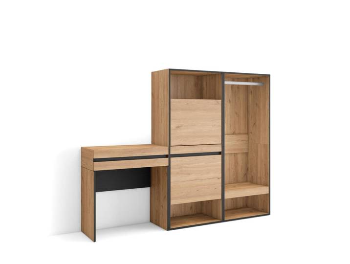 Table console d´entrée effet bois de chêne 190x35x145cm