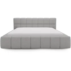 POLSTERBETT Alicante Bouclé-Stoff 160x200 Hellgrau