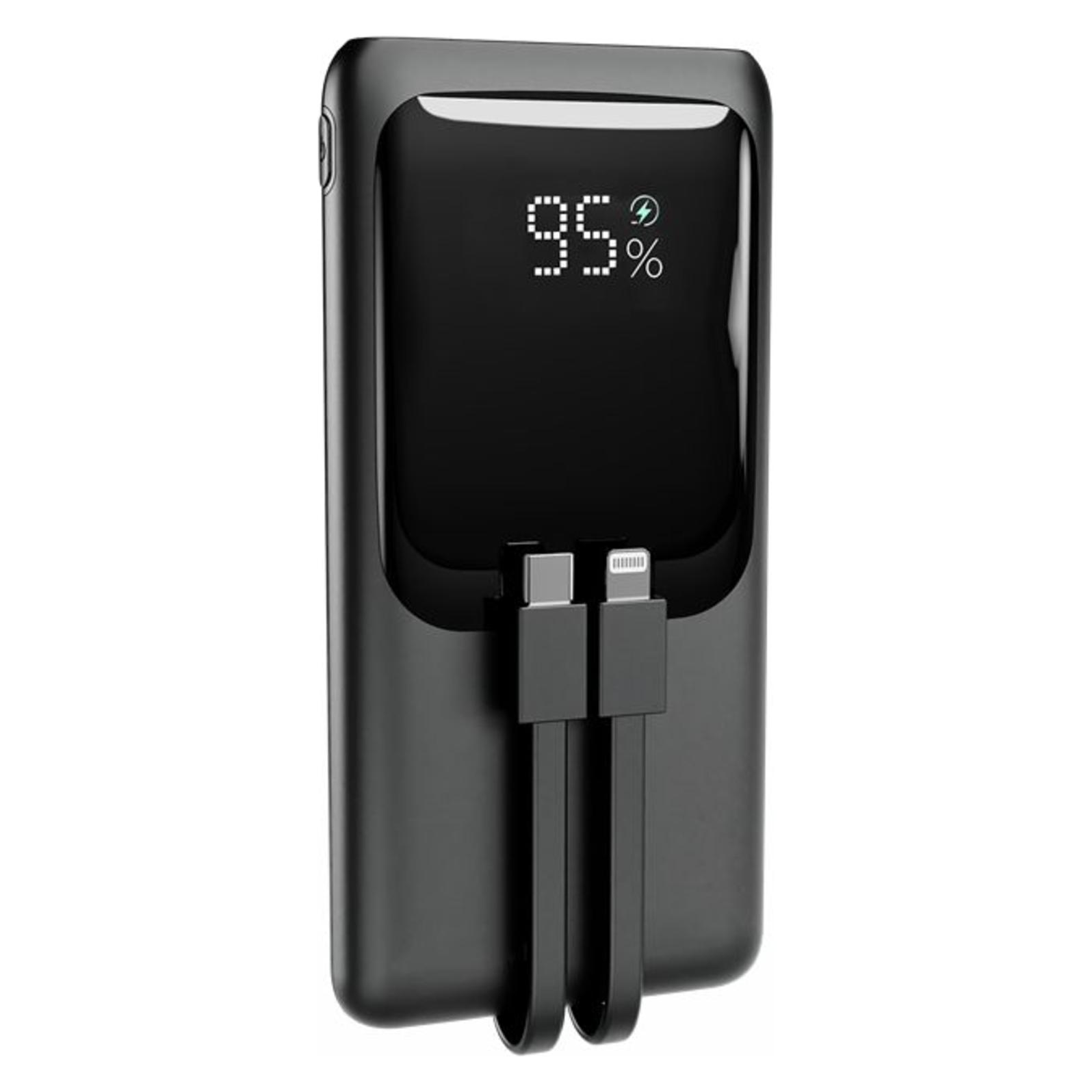 Gembird PB10-PD20-LCD-01 Schnelllade-Powerbank mit integrierten Kabeln 20 W 10000 mAh schwarz (10000 mAh, 20 W) (PB10-PD20-LCD-01)