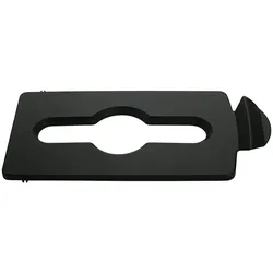 Recycling-Mix Deckeleinsatz mit einer Propelleröffnung für Rubbermaid Slim Jim Recycling-Station | HxBxT 1,3x20,3x42cm Schwarz von PROREGAL