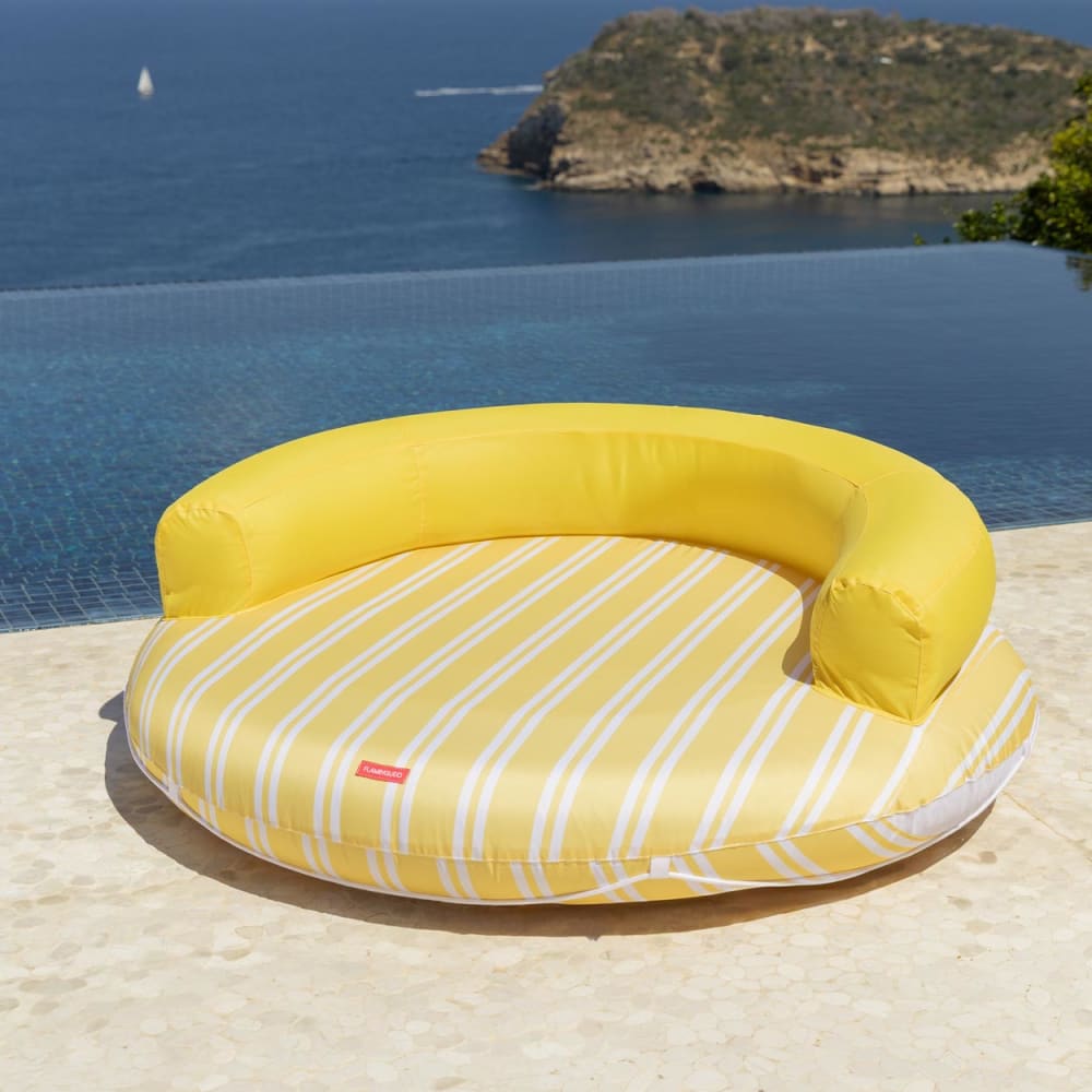 Flamingueo Matelas Gonflable Piscine PVC Jaune Jaune 152x49x152cm