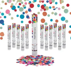 Relaxdays 12x Party Popper bunt Blau,Pink,Rot