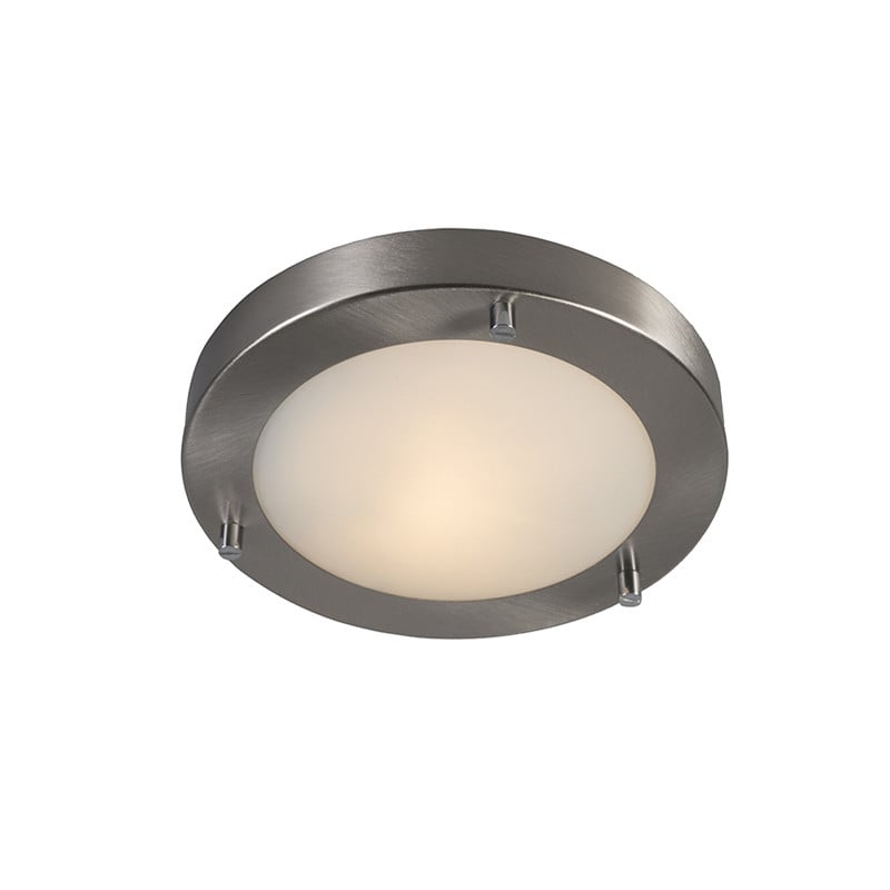 Qazqa Yuma Moderne Plafonnière van Staal, 18 cm, IP44