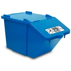 Mülleimer NordSüd Oekonom Abfallbehälter mit Deckel 45 L bla aus hochwertigem Kunststoff, platzsparend da stapelbar