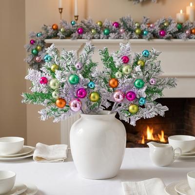 Regency International "20"" Snow Glitter and Ball Retro Pick Set of 2"