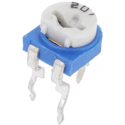 Trimmpotentiometer, 1-Drehung, liegend, 200Ω, 100mW