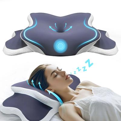 Uplift Essentials Ergonomic Memory Foam Cervical Pillow For Neck Pain Relief. green