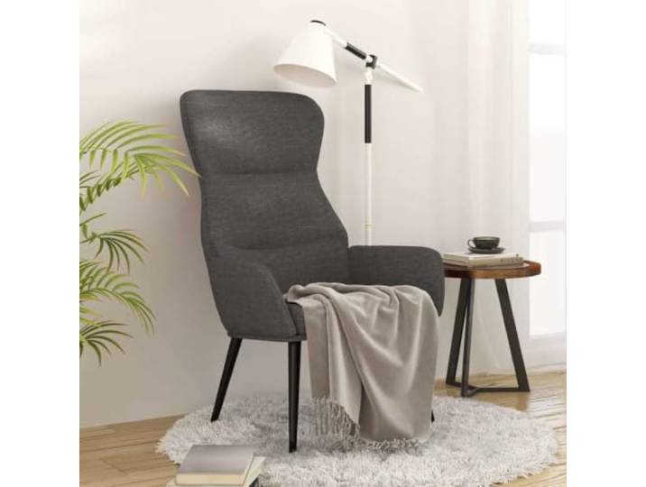 NLQMSU Relaxsessel, dunkelgrau, Stoff mit Metallrahmen Weicher Stoff, bequeme Polsterung, ergonomische Armlehnen, stabiler Rahmen, elegantes Design, täglicher Gebrauch