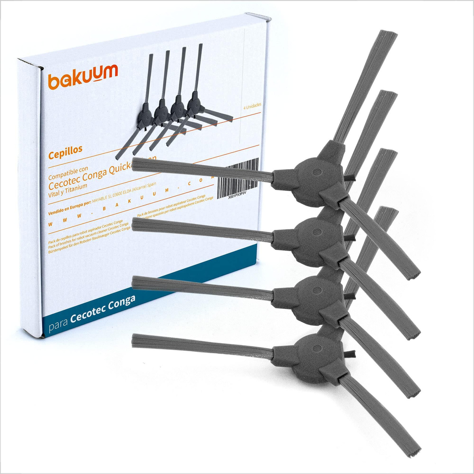 4 zijborstels voor de Cecotec Conga Quick&Clean robotstofzuiger van Dripio