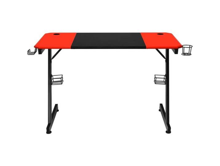 GIANTEX Bureau Gaming en Forme de Z avec Pieds Réglables 120X60X76 CM avec Porte-gobelet/Crochet pour Casque avec Support Audio