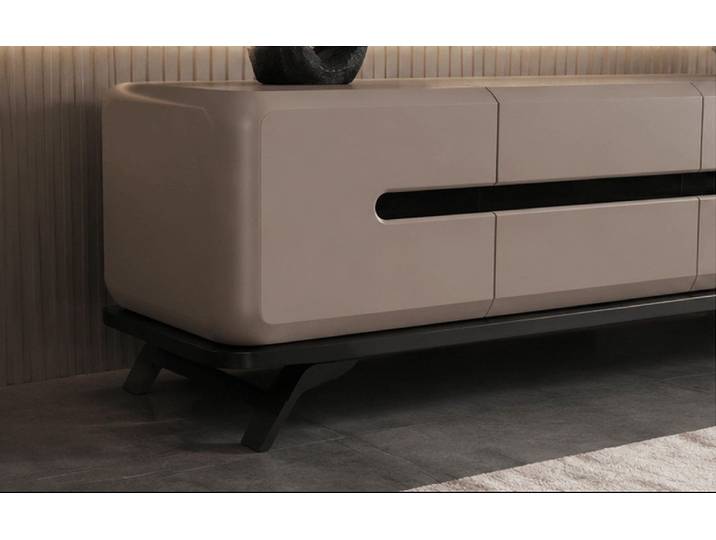 JVmoebel Lowboard Modernes Beige Wohnzimmer TV Lowboard Couchtisch Holz Metall (1-tlg)