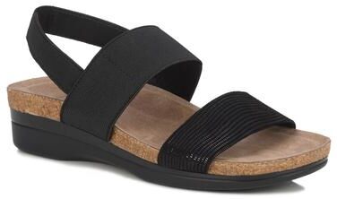 Women's Maeve Stretch Strap Sandal by Drew in Black (Size 7 N)
