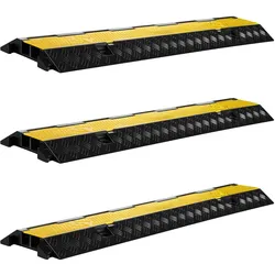 Wiltec, Kabelschutz + Kabelführung, Kanal Kabelbrücke 3St. 13t 30km/h Überfahrschutz 98x24x4,5cm Kabelkanal (Kabelbrücke, 98 cm)