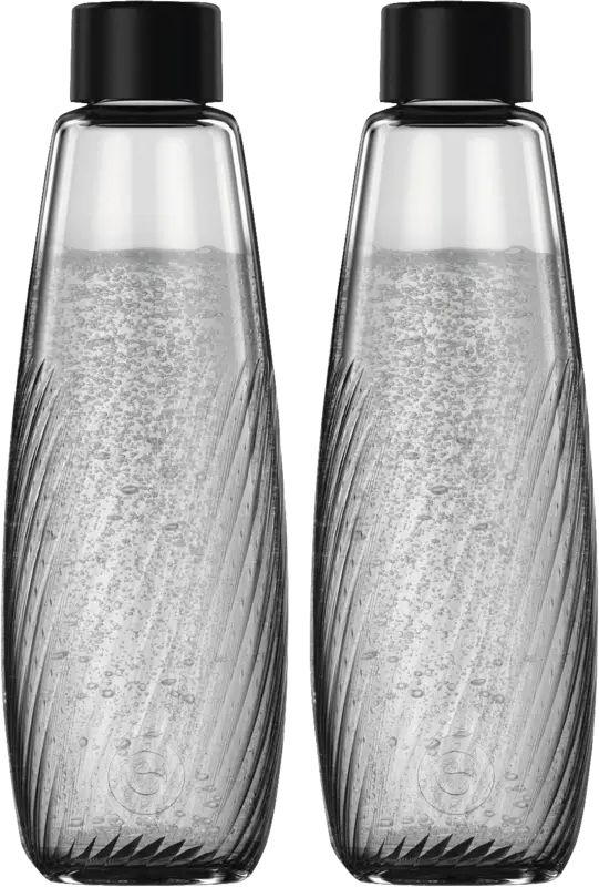 SodaStream Glas (Schwarz, Transparent) Duo Riffled 1,0 L (2er-Pack) 1047220490