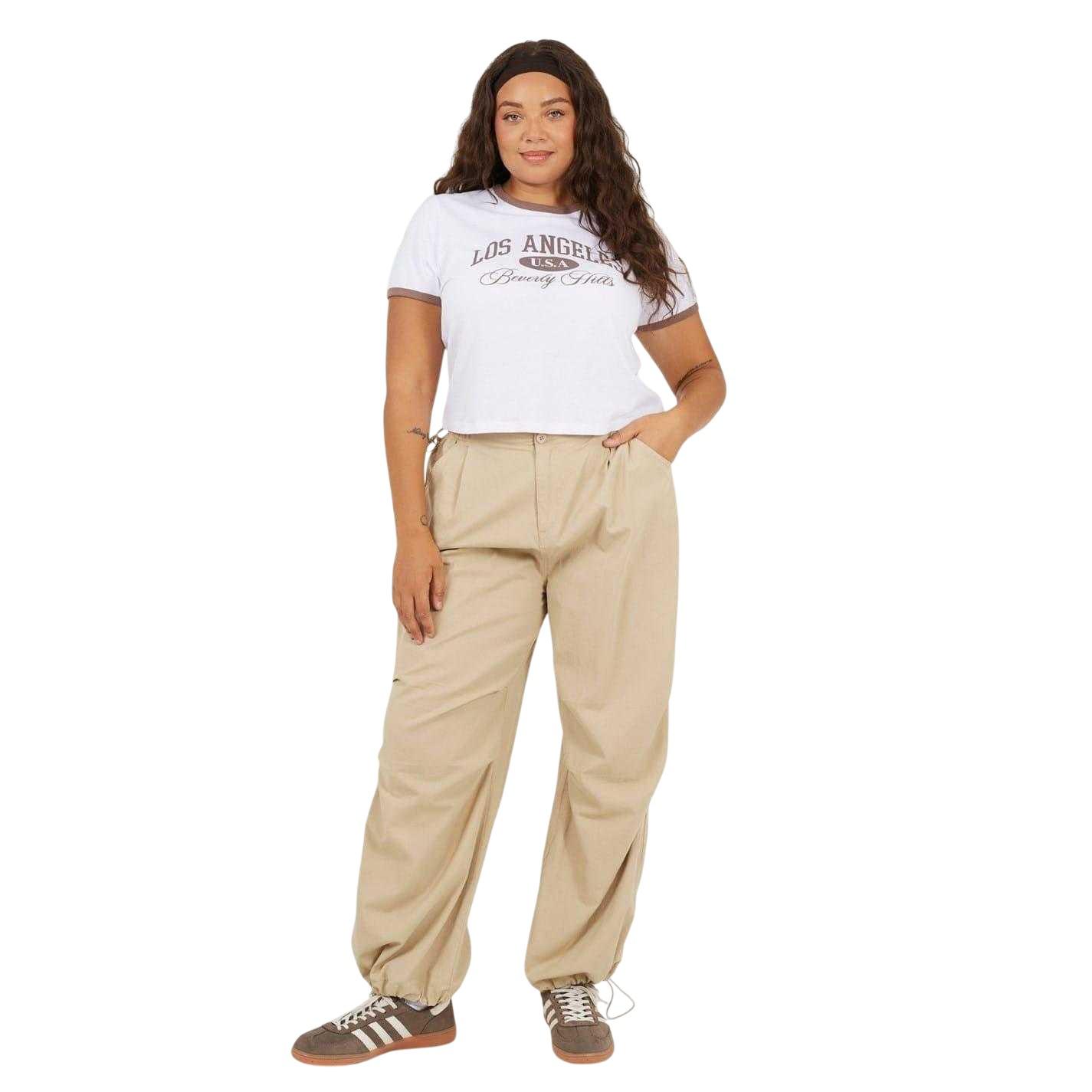 Brave Soul Dames/Dames Plus Cargo Broek (Steen)
