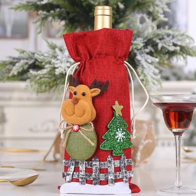 Uplift Treasures Christmas Wine Bottle Cover Set With Santa And Snowman Design e
