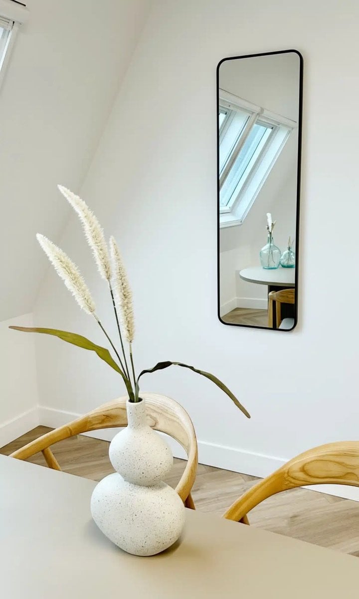 Nordic Style Rechthoekige spiegel Zwart B: 125 cm, D: 40 cm