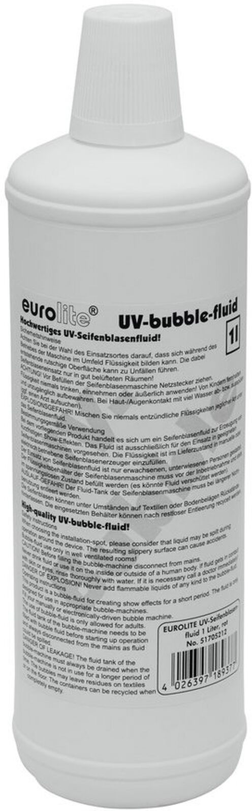 EuroLite Uv-Seifenblasenfluid 1l Rot