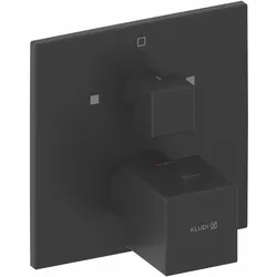 Kludi DECUS Unterputz-Wanne-Brause-Thermostat-Armatur, Feinbau-Set mattschwarz, für Kludi SLIM.BOXX Unterputzkörper