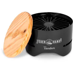 Feuerhand Tamber Tischgrill Holzkohlegrill mit Deckel und Starterkohle tiefschwarz