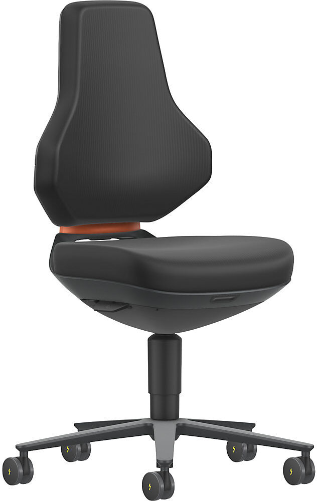 ESD-Arbeitsdrehstuhl TEXON, mit Rollen, Skintec, schwarz bimos