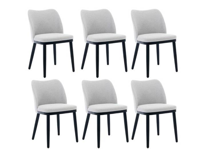 Chaises de salle à manger - LUNSY - Design moderne - Dossier ergonomique - Lin respirant - Pieds en métal noir