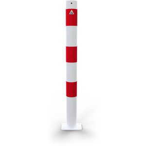Schake Absperrpfosten 460PB, rot/weiß, aus Metall, zum Aufdübeln, 6 x 90cm, starr