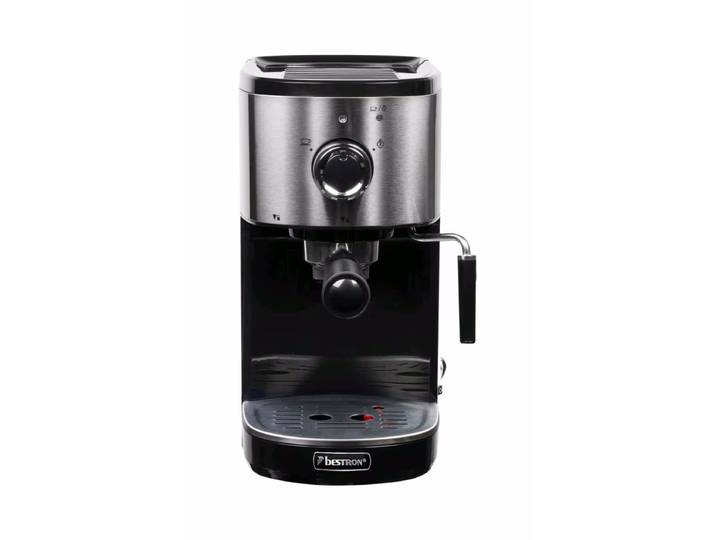 Bestron Espressomaschine AES800STE – Siebträgermaschine/Espressomaschine – edelstahl / schwarz