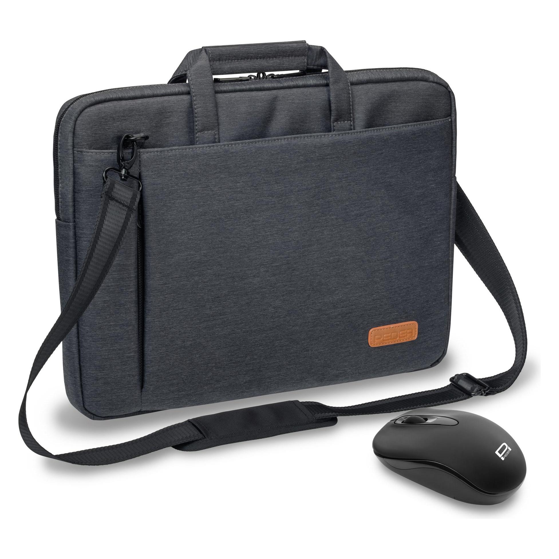 Pedea Notebooktasche "ELEGANCE" 39,6cm (15.6"), grau + Maus (15.60") (SET010-66066410)