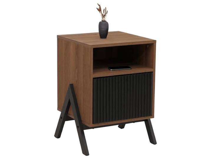 Mendler Nachttisch HWC-O40 59x40x40cm MDF - Natur