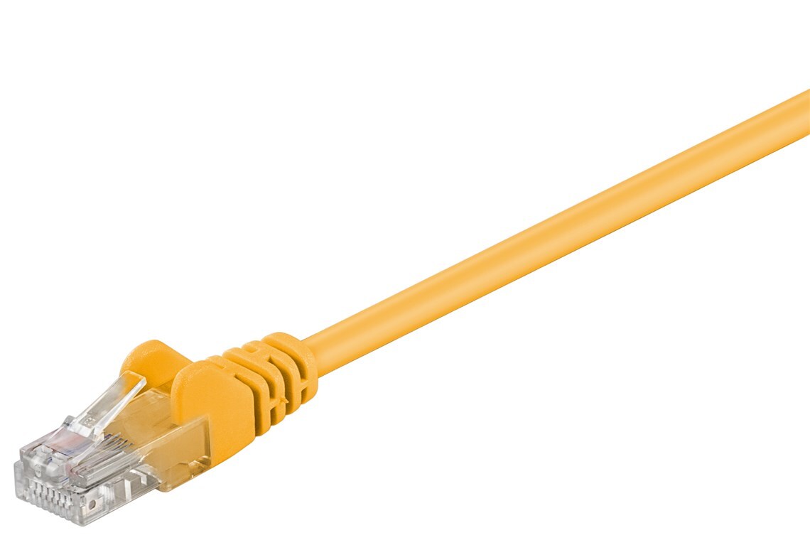 40x Goobay 68351 CAT 5e Netzwerkkabel, U/UTP, gelb, 15 m - Kupferummantelter Aluminiumleiter (CCA)