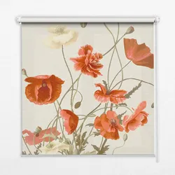 INNENROLLO - Fensterrollo - Rollo - 90x140 cm - Mohnblumen