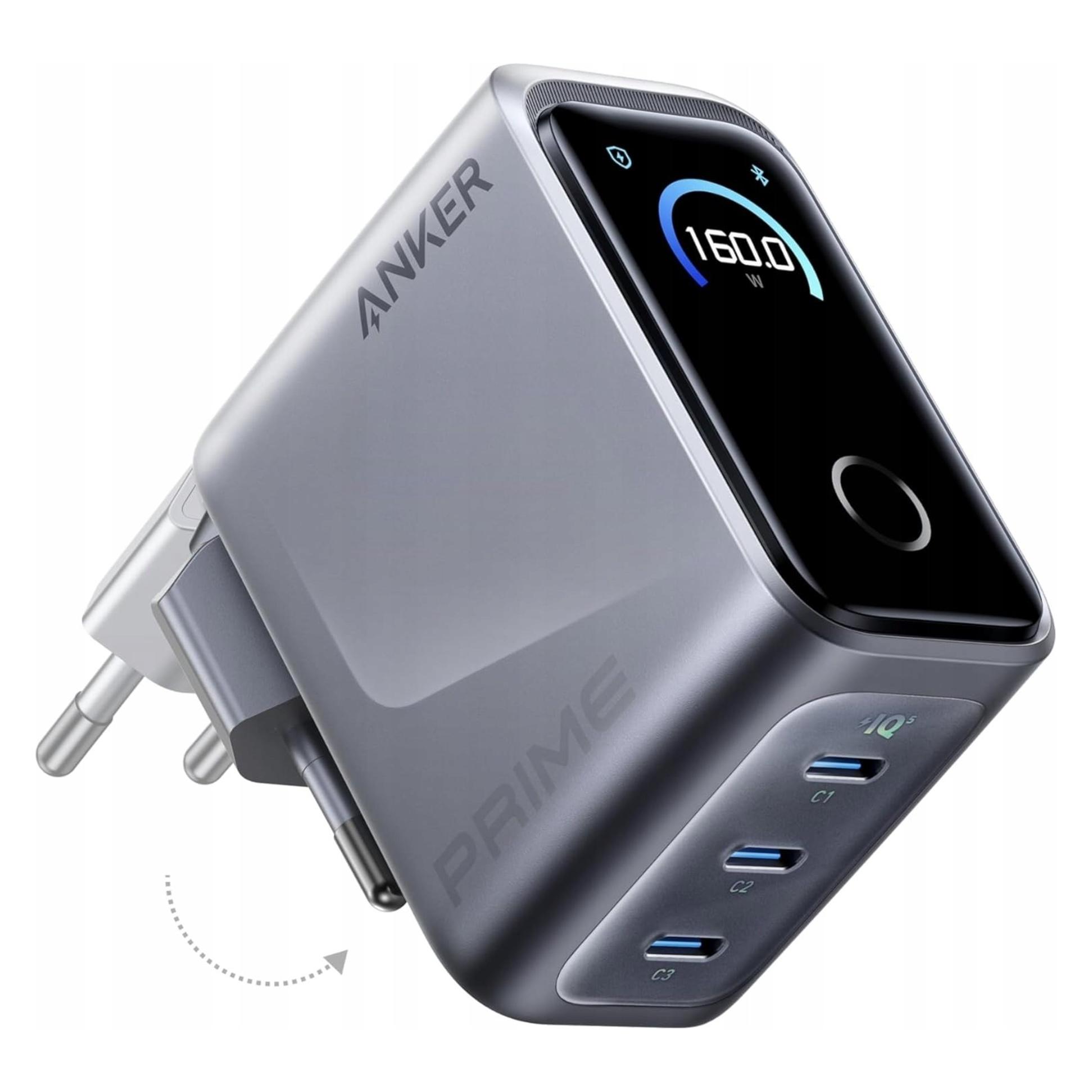 Anker Prime GaN Ultra Fast Charger (160 W, 3 Ports) (A2687341)