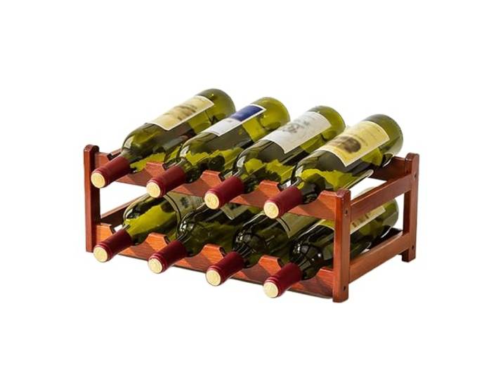Weinregal, Weinregal aus Holz, mehrschichtiges offenes Design(Small)