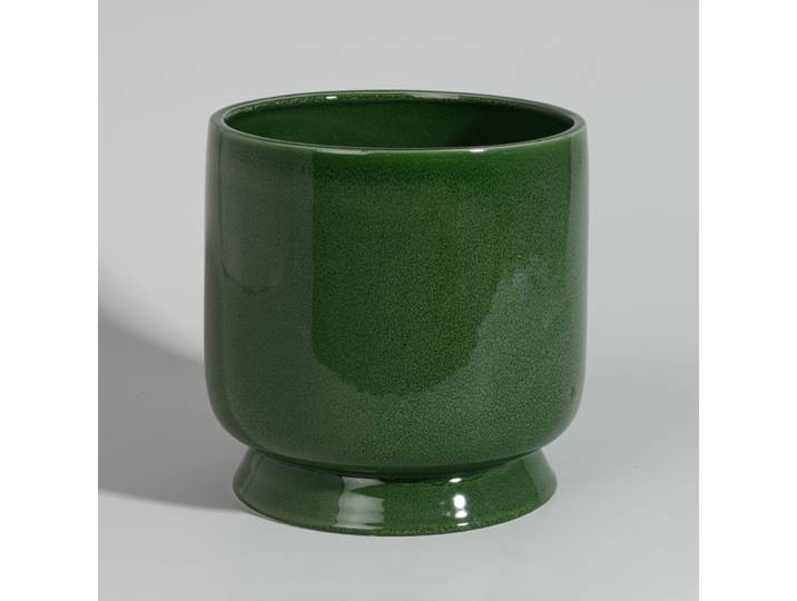 Grüner Steingut-Pflanztopf H23