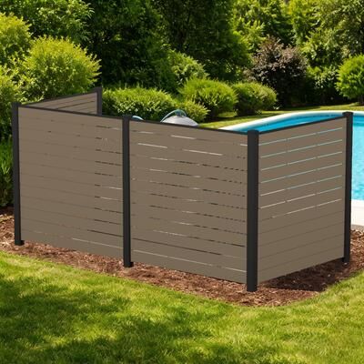 "Kozyard 50"" W x 48"" H Outdoor Privacy Screens Aluminum Post, Air Conditioner Fence Panels, Trash Can Screens Fence Kit"