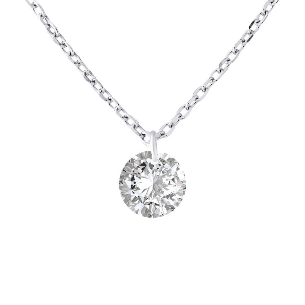 Solitaire ketting 6 mm zilver zirkoniumoxide 925