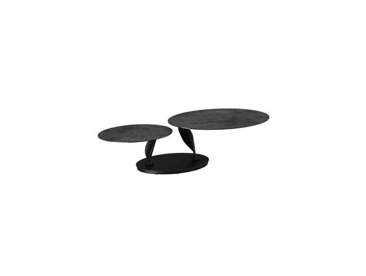 Ausziehbarer, flexibler Design Keramik Couchtisch „Rosa Double“ Titan Akante Design