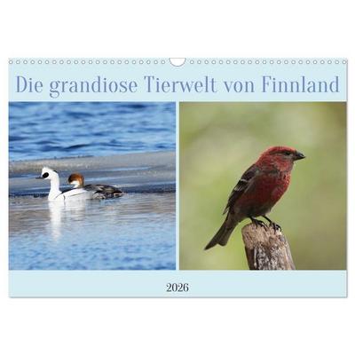 Die grandiose Tierwelt von Finnland (Wandkalender 2026 DIN A3 quer), CALVENDO Monatskalender
