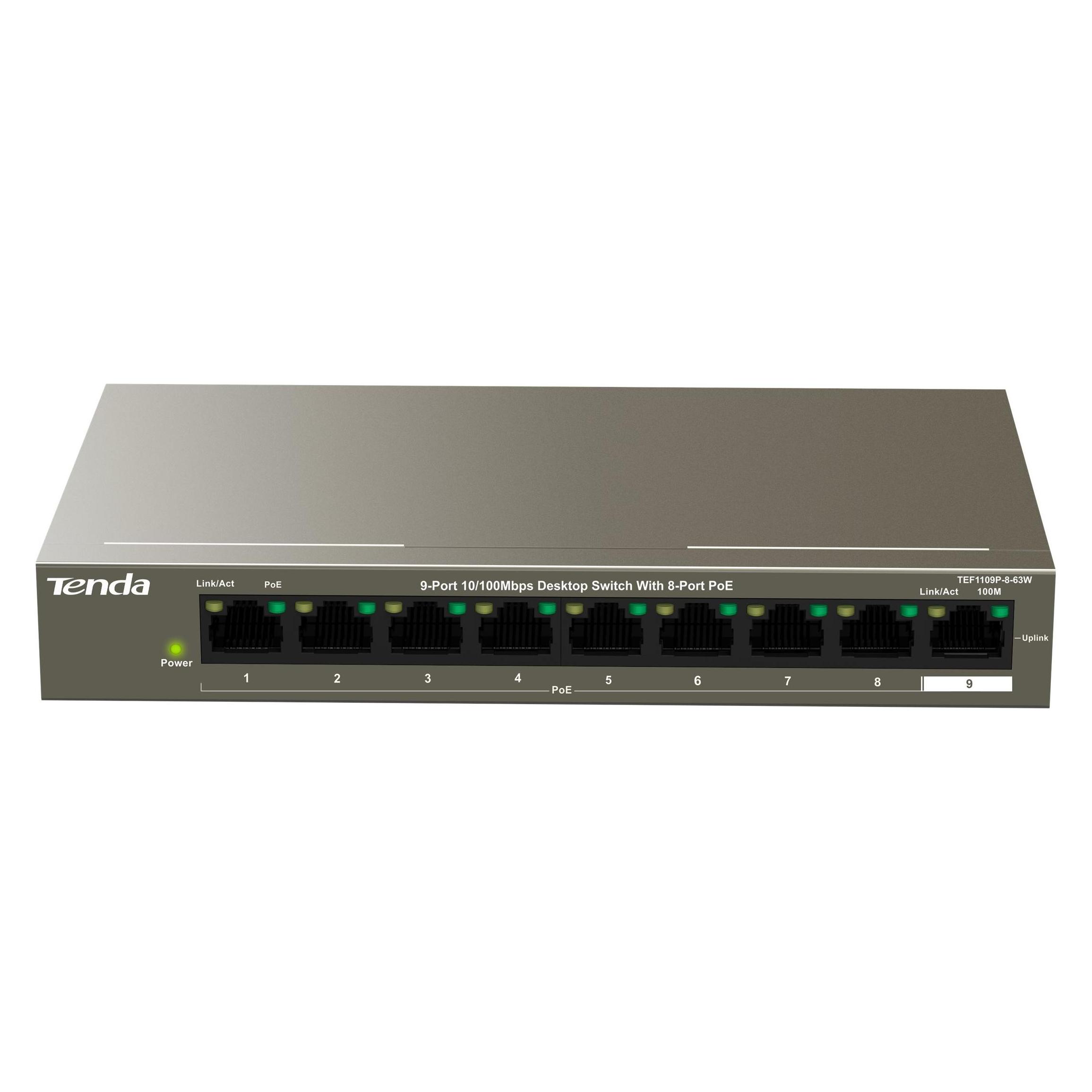 Tenda TEF1109P (9 Ports) (TEF1109P-8-63W)
